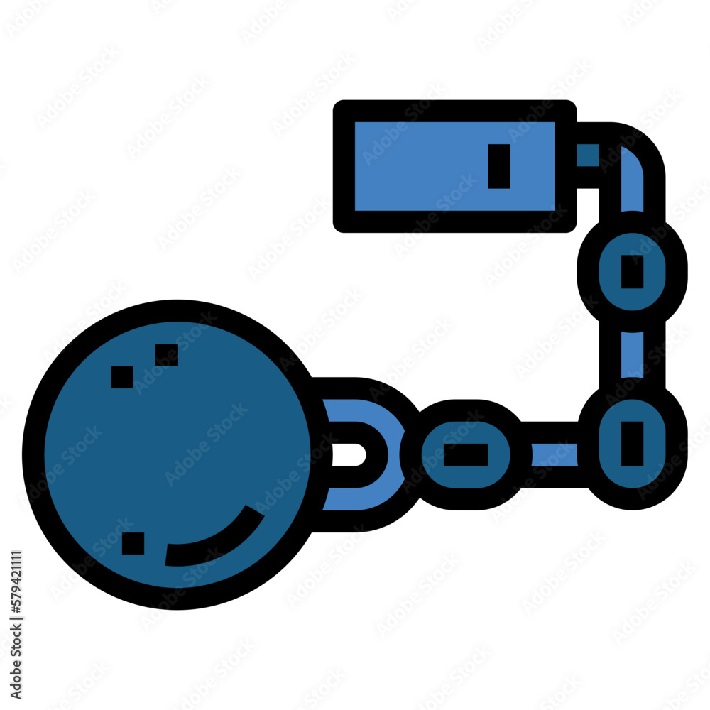 ball and chain filled outline icon style ball and chain filled outline icon style