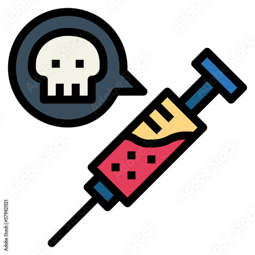 poison filled outline icon style
