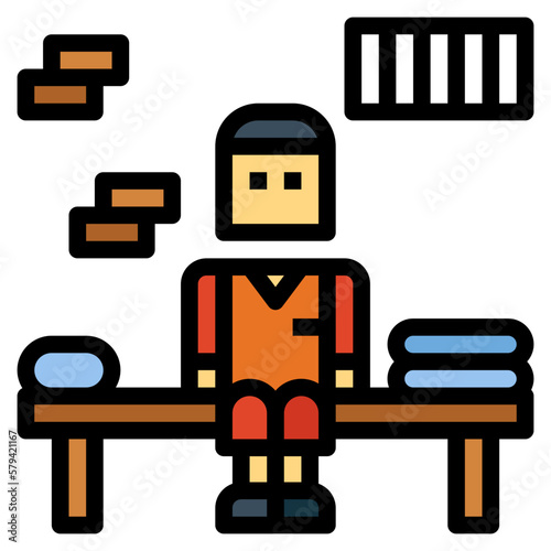prisoner filled outline icon style