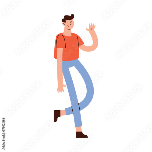 young man saludating