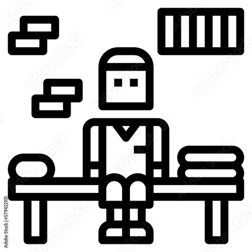 prisoner line icon style