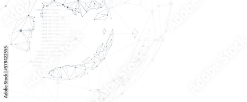 Neural network concept. Connected cells with links. High technology process. Abstract background