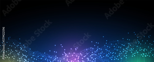 Neural network concept. Connected cells with links. High technology process. Abstract background