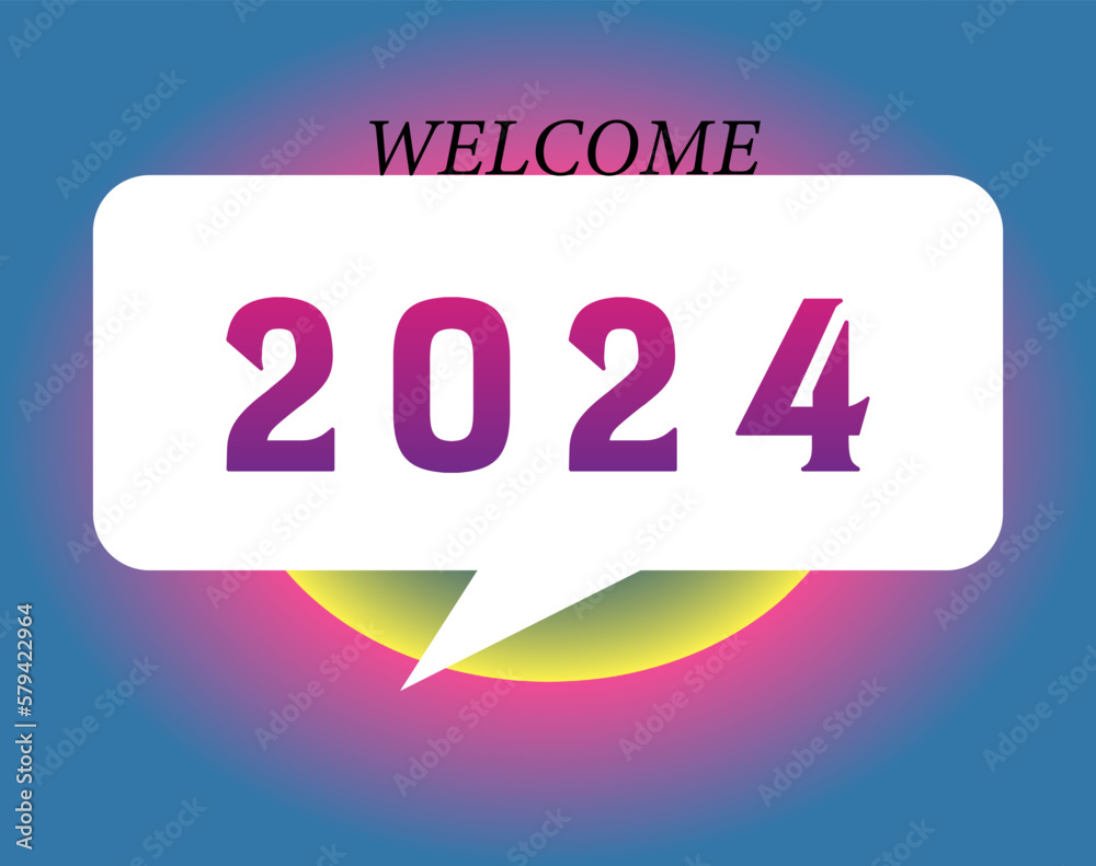 2024. Happy new year 2024. banner, flyer, greeting card and