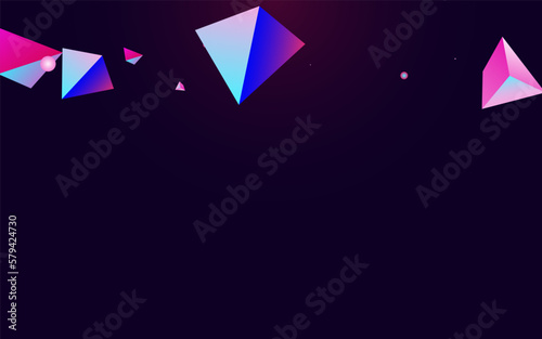 Holographic Jewel Vector Dark Violet Background.