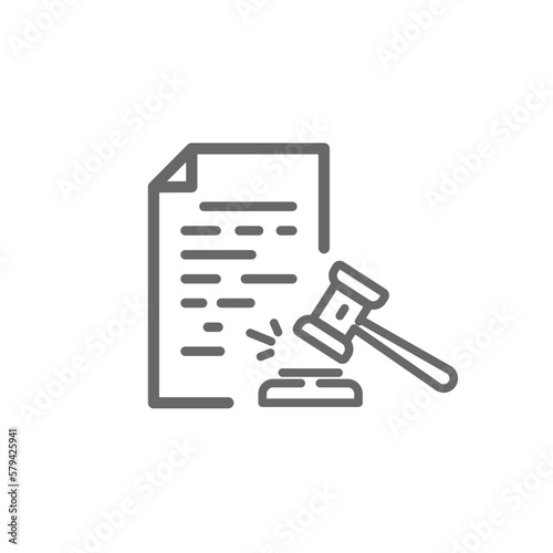 Lawsuit icon being banging the gavel for advocacy justice.