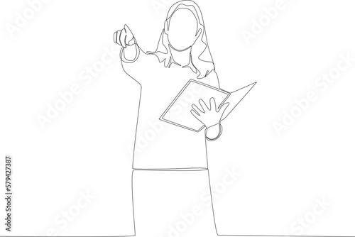 A teacher pointed at one of his students. Teacher's day one line drawing