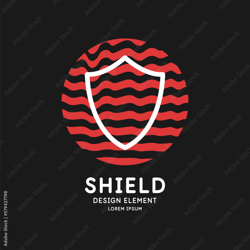 Shield, a symbol of protection and reliability. Graphic element for design. Isolated image of the shield. Shield, a symbol of protection and reliability. Graphic element for design. Isolated image of the shield.