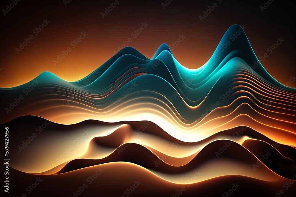 Abstract wavy background with a vibrant and lively feel - Generative AI