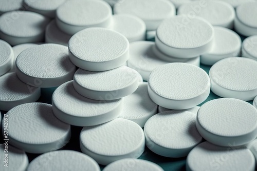 Pile of white tablets