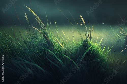 The beauty of simplicity: a grass field in its purest form - Generative AI
