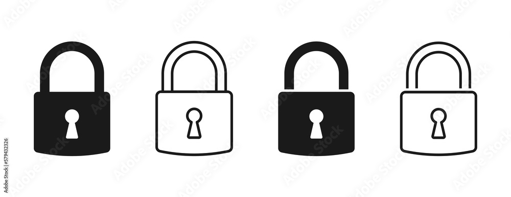 Lock icons set. Vector graphics Lock icons set. Vector graphics