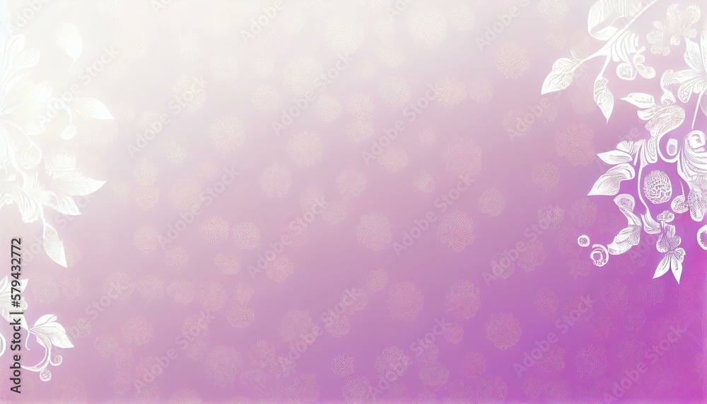 A pink and purple gradient background with a subtle floral pattern in white. Generative AI