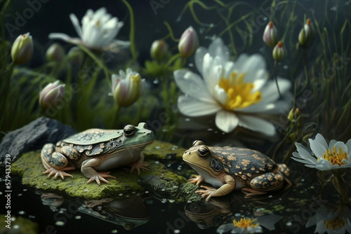 frogs in the water generative ai