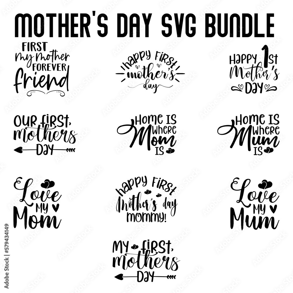 Fototapeta premium Mother's Day SVG Bundle