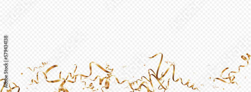 Gold Streamer Decoration Vector Panoramic