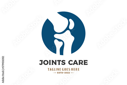 Simple Minimalist Knee Joint Bone Skeleton for Doctor Clinic Health Care Logo