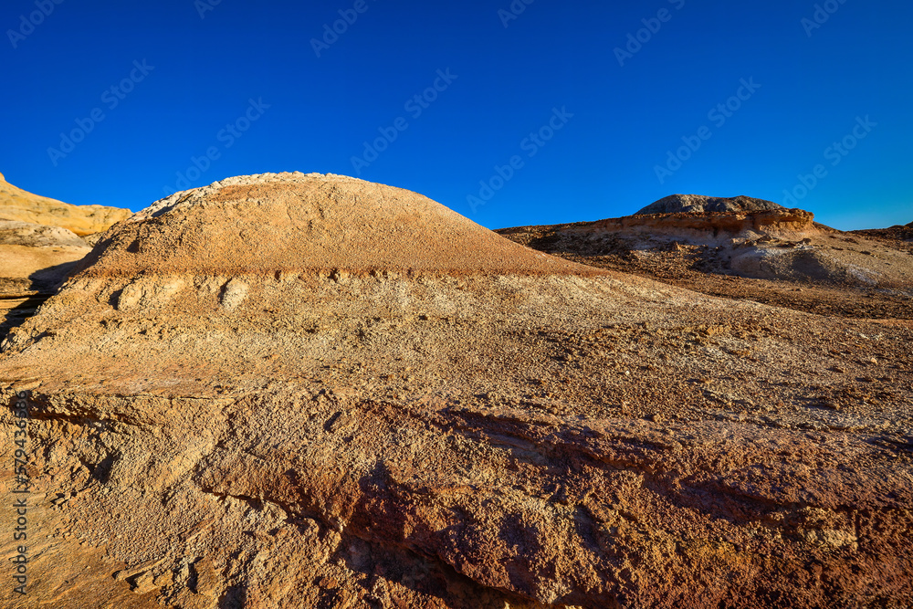 Fototapeta premium The Wucai City Scenic Area near Urumqi, Xinjiang, has a magnificent and dazzling Danxia landform