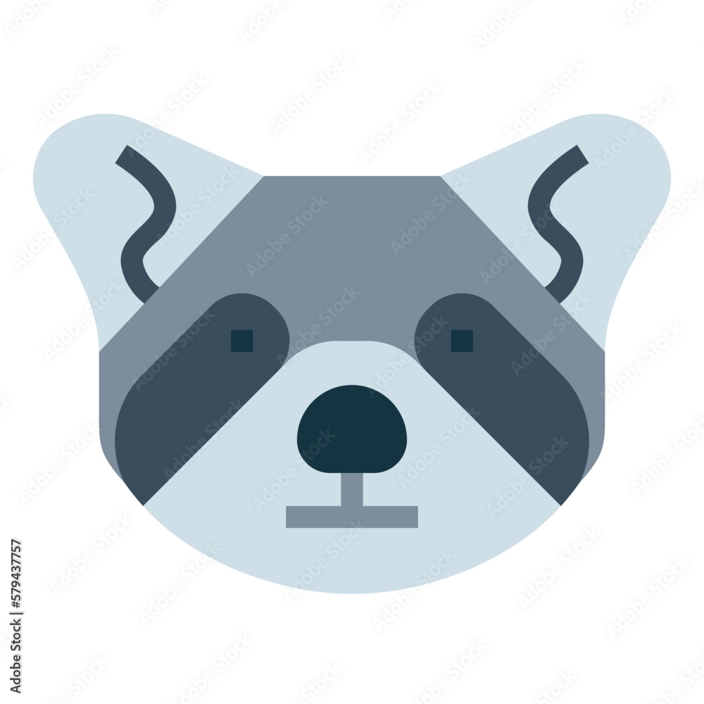 raccoon flat icon style raccoon flat icon style