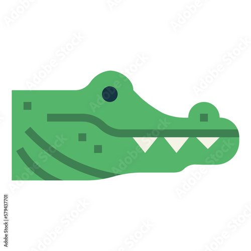 crocodile flat icon style