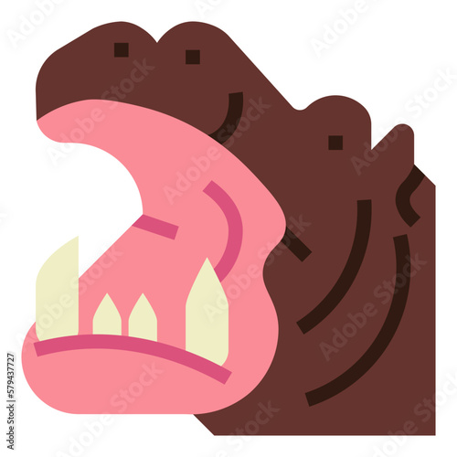 hippopotamus flat icon style