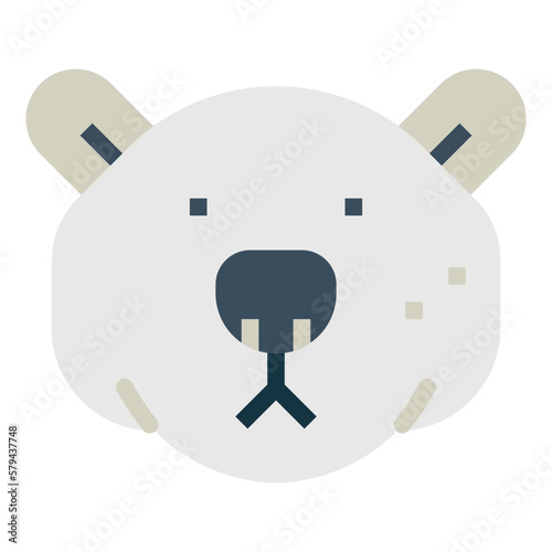 polar bear flat icon style