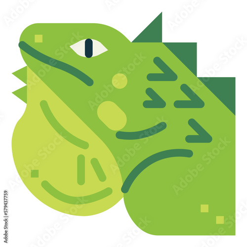 iguana flat icon style
