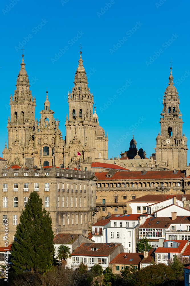 Fototapeta premium Santiago de Compostela Cathedral in the evening