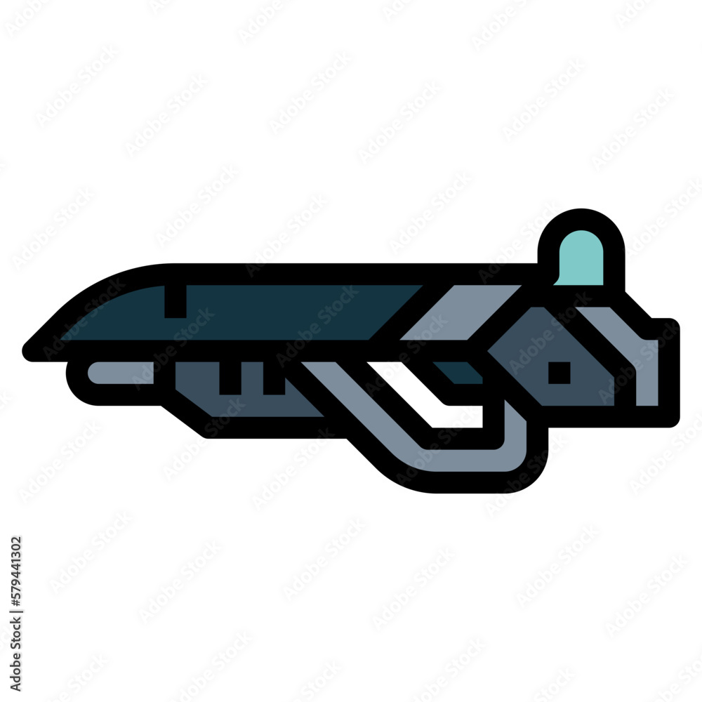 alien gun filled outline icon style