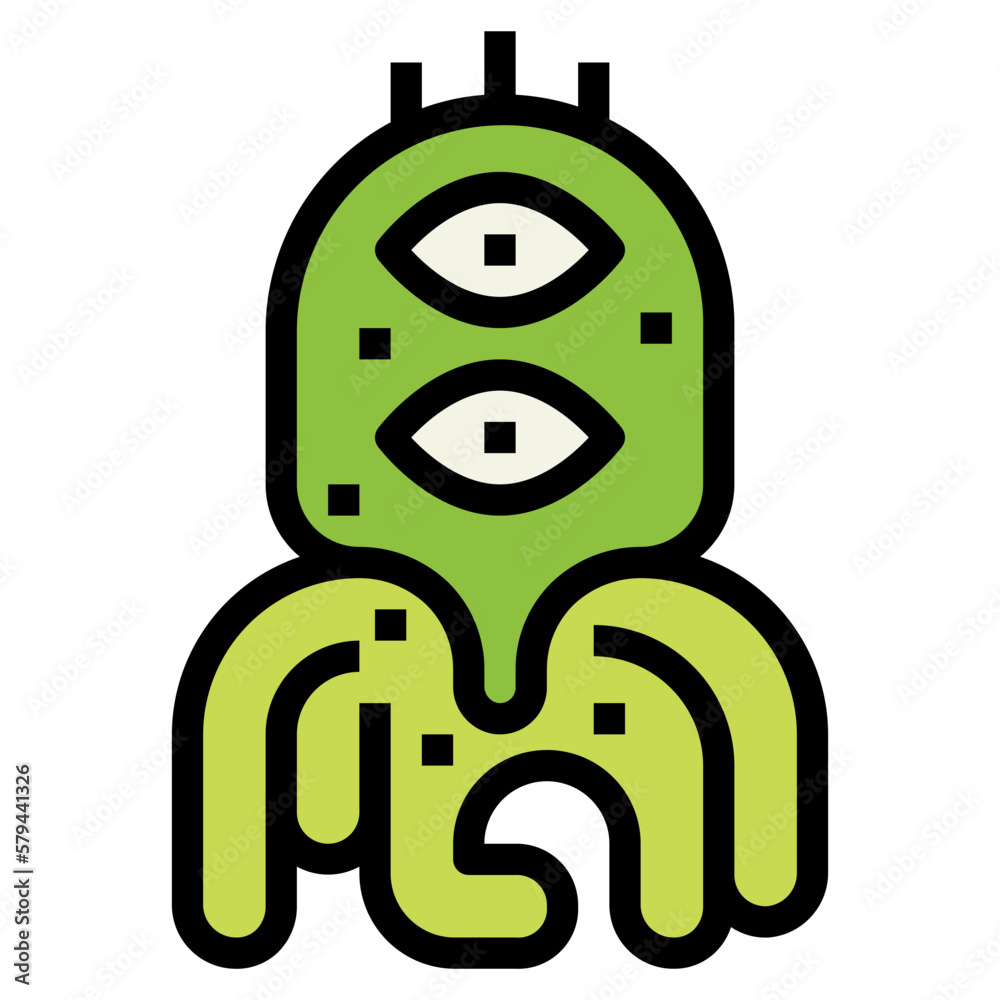 alien filled outline icon style