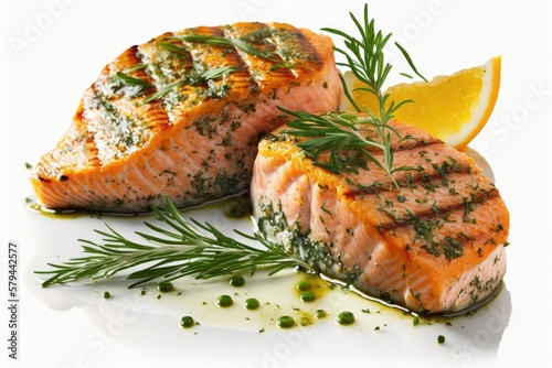 grilled salmon steak