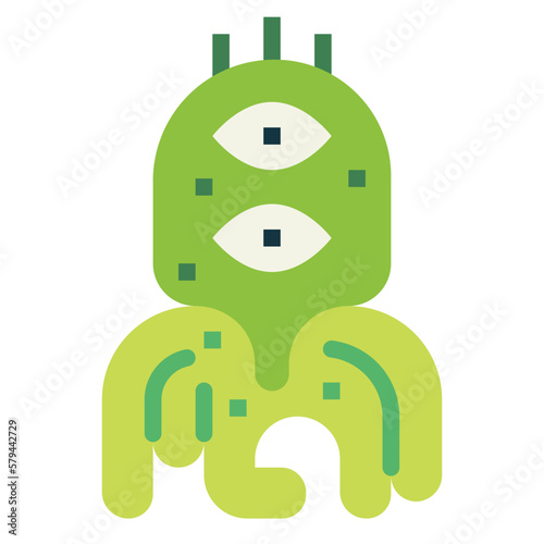 alien flat icon style