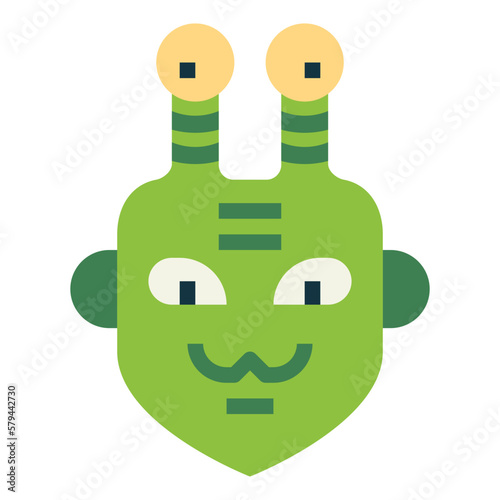 alien flat icon style