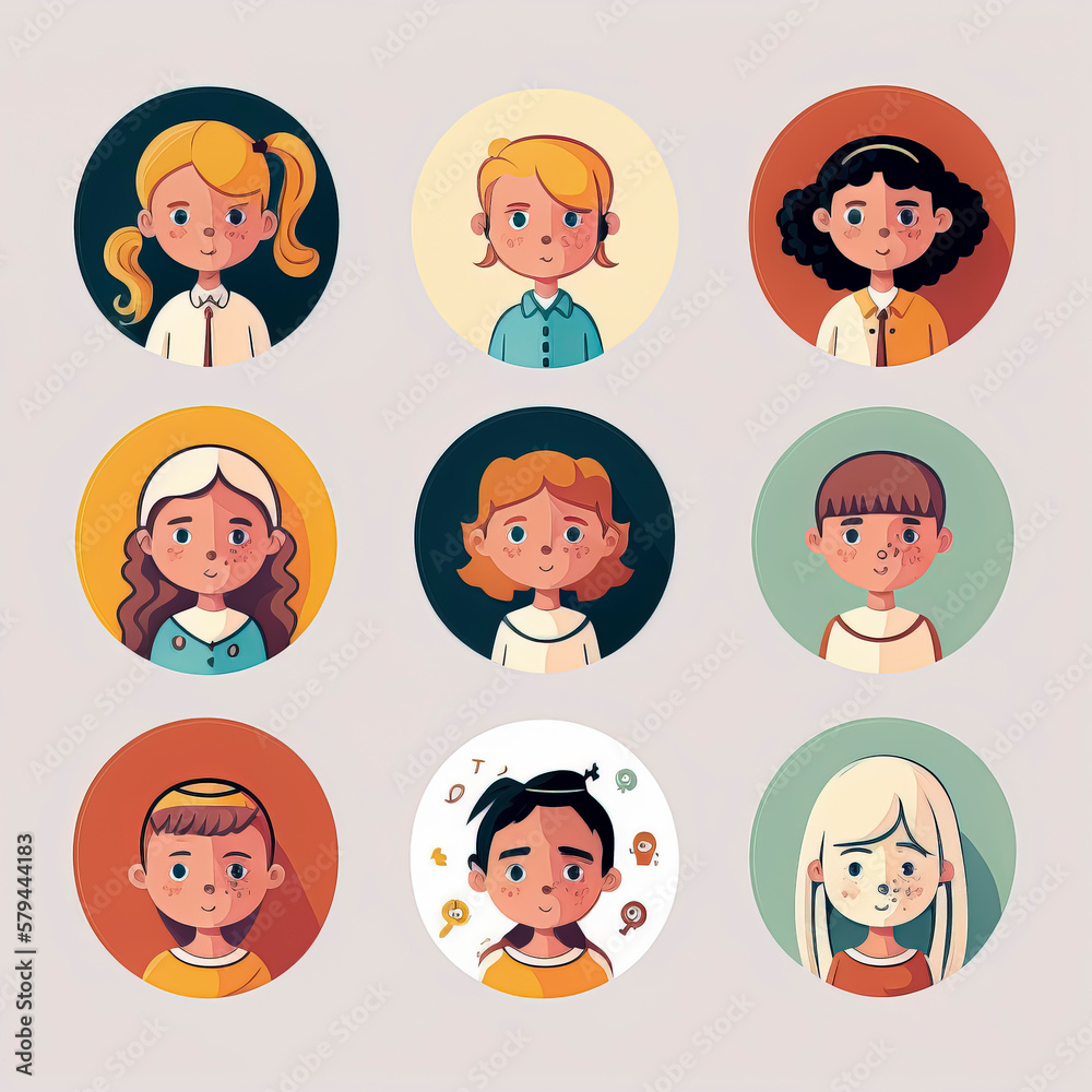 User Avatar Illustration: A Diverse Collection of Profile Icons Depicting People of Different Ages, Ethnicities, and Professions created with Generative AI technology User Avatar Illustration: A Diverse Collection of Profile Icons Depicting People of Different Ages, Ethnicities, and Professions created with Generative AI technology