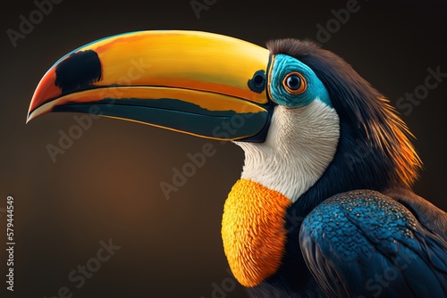 Portrait of a tropical toucan bird Colored © hassani