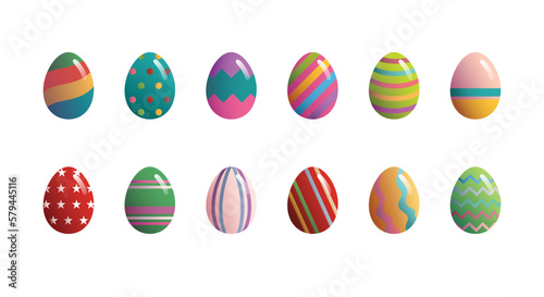Isolated Colorful Easter Eggs. A white background with colorful easter eggs on it