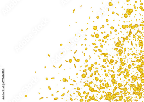 Fall Gold Dollar Vector White Background. Golden
