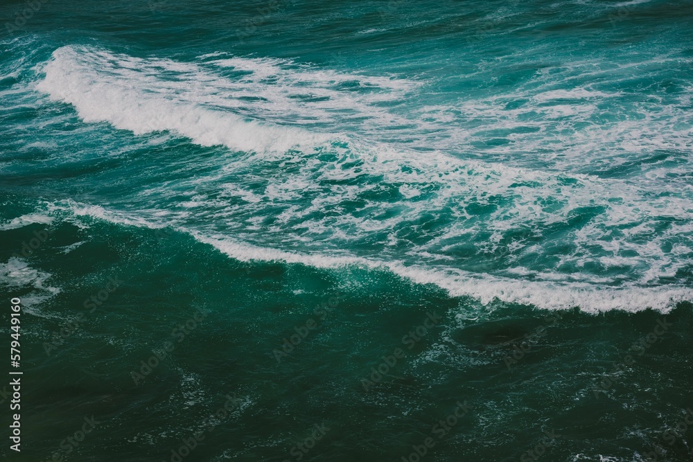 View of beautiful turquoise sea waves. Bondi Beach, Australia.