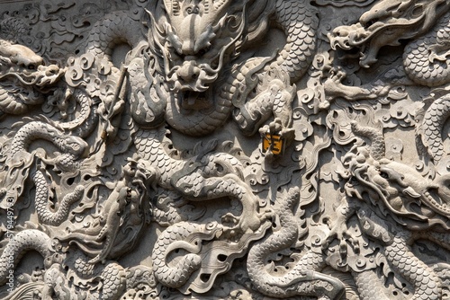 Closeup shot of traditional Asian statues