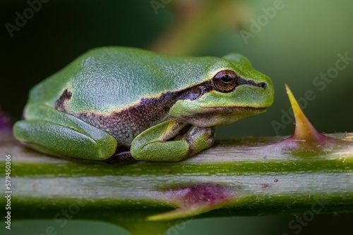 European tree frog on a plant