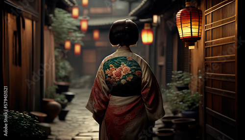 geisha walking on osaka street