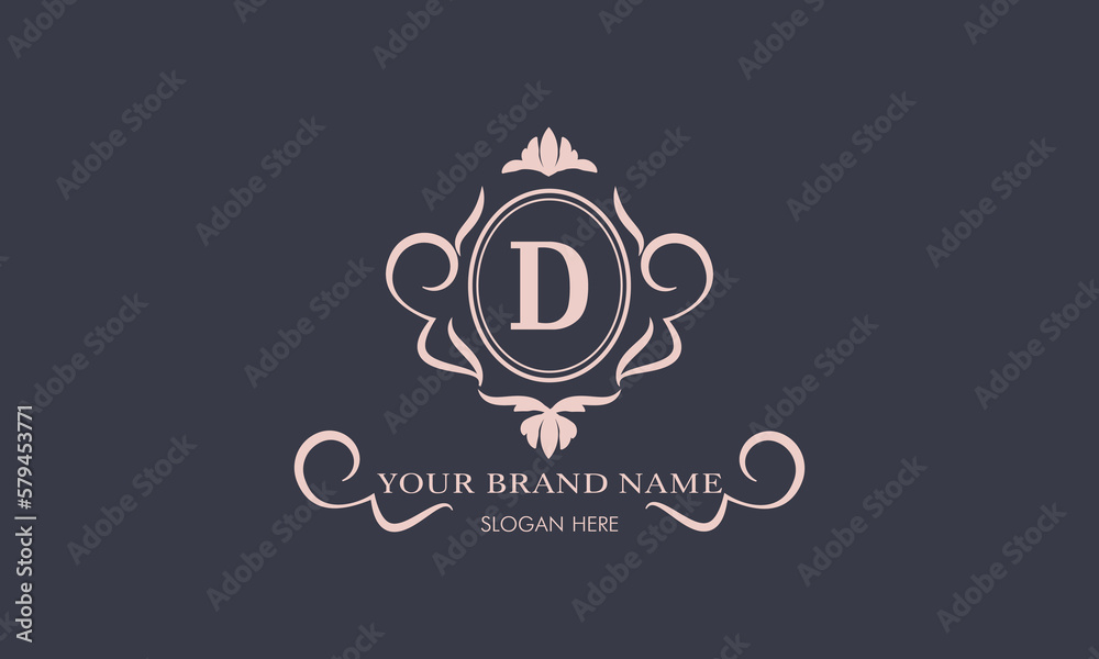 A real brand is a beautiful letter D logo. Suitable for a wide range of luxury businesses, such as restaurants, cafes, hotels, industrial, fashion, jewelry.