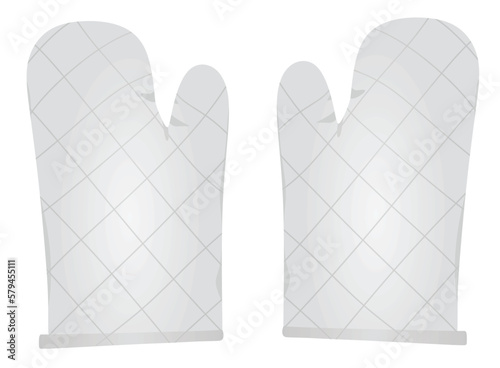 White cooking gloves. vector illustration