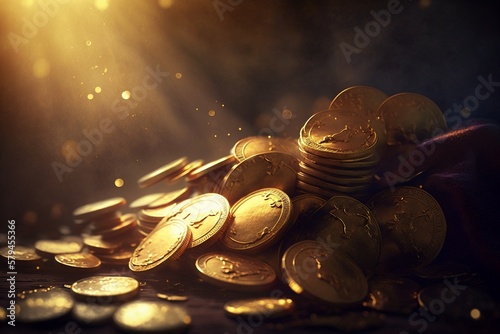 Münze, Gold und Währung - Generative AI