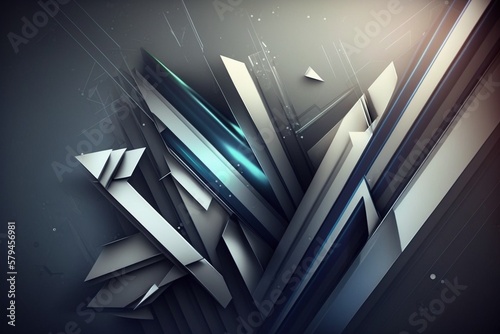 Polygon Struktur - weißer Hintergrund mit Farbe - Generative AI