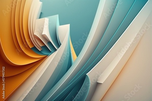 Polygon Struktur - weißer Hintergrund mit Farbe - Generative AI