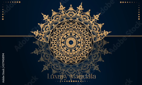 Modern and Creative Luxury Ornamental Islamic Mandala Background Design, Invitation Card Template