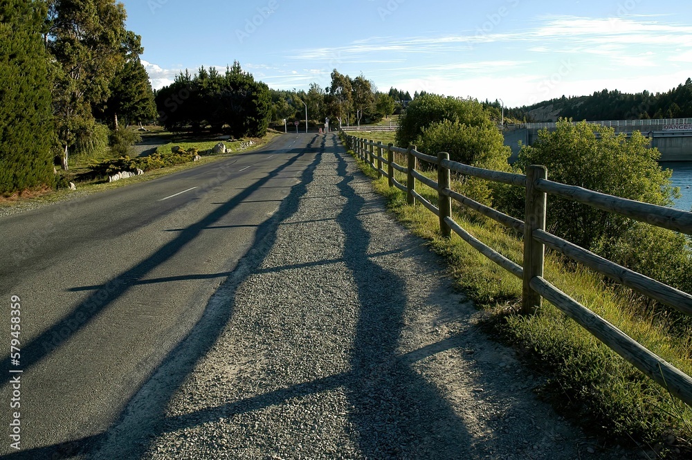 View of the road in the mountains in New Zealand