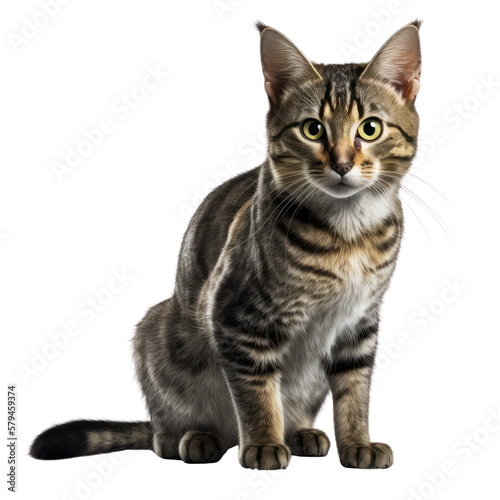 Cat isolated on white  transparent background  PNG  generative ai 