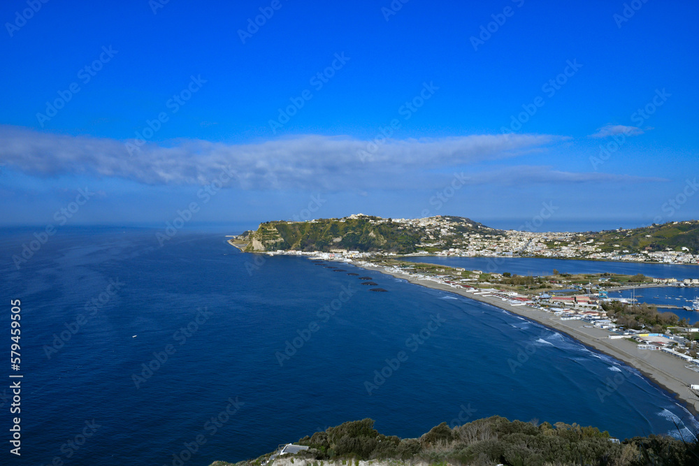 Panoramic view of the gulf from Bacoli, a town in the Campania region.